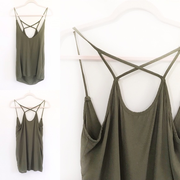 Free People Tops - Free People Beach Olive Green Strappy Tank Top